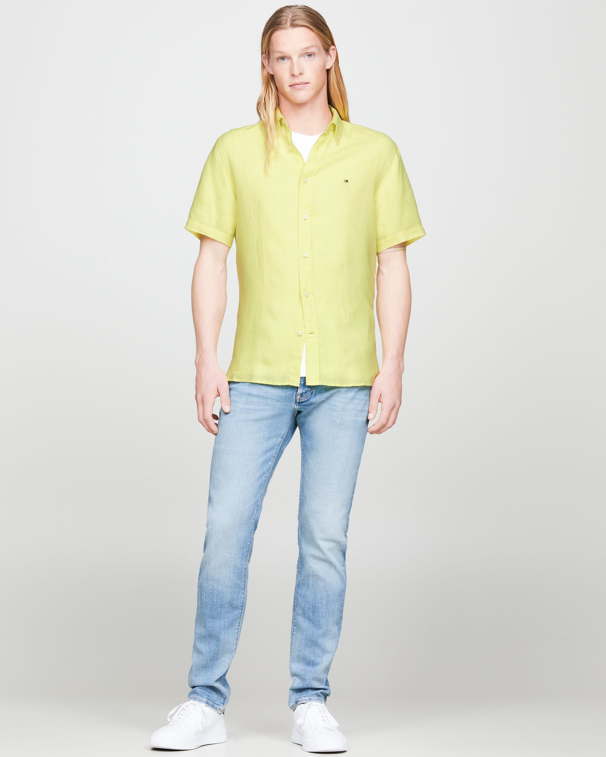 Tommy Hilfiger Menswear Casual Overhemd KM Geel 094685-001-L